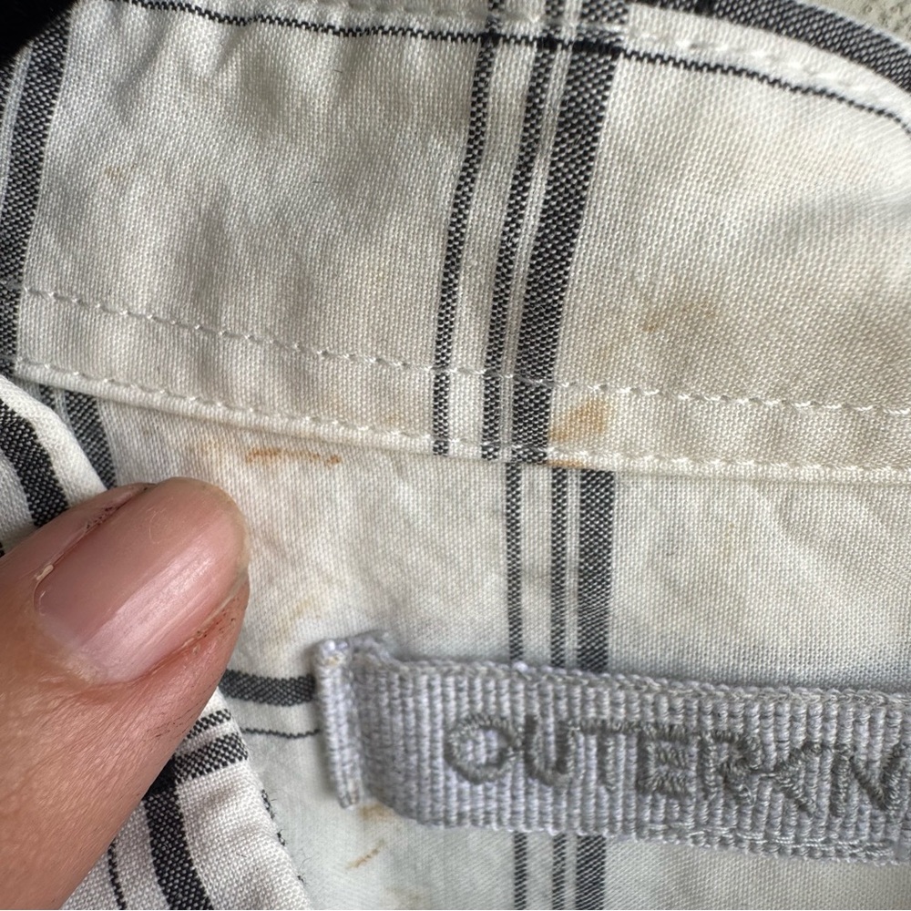 Outerknown White Black Windowpane Plaid organic c… - image 7